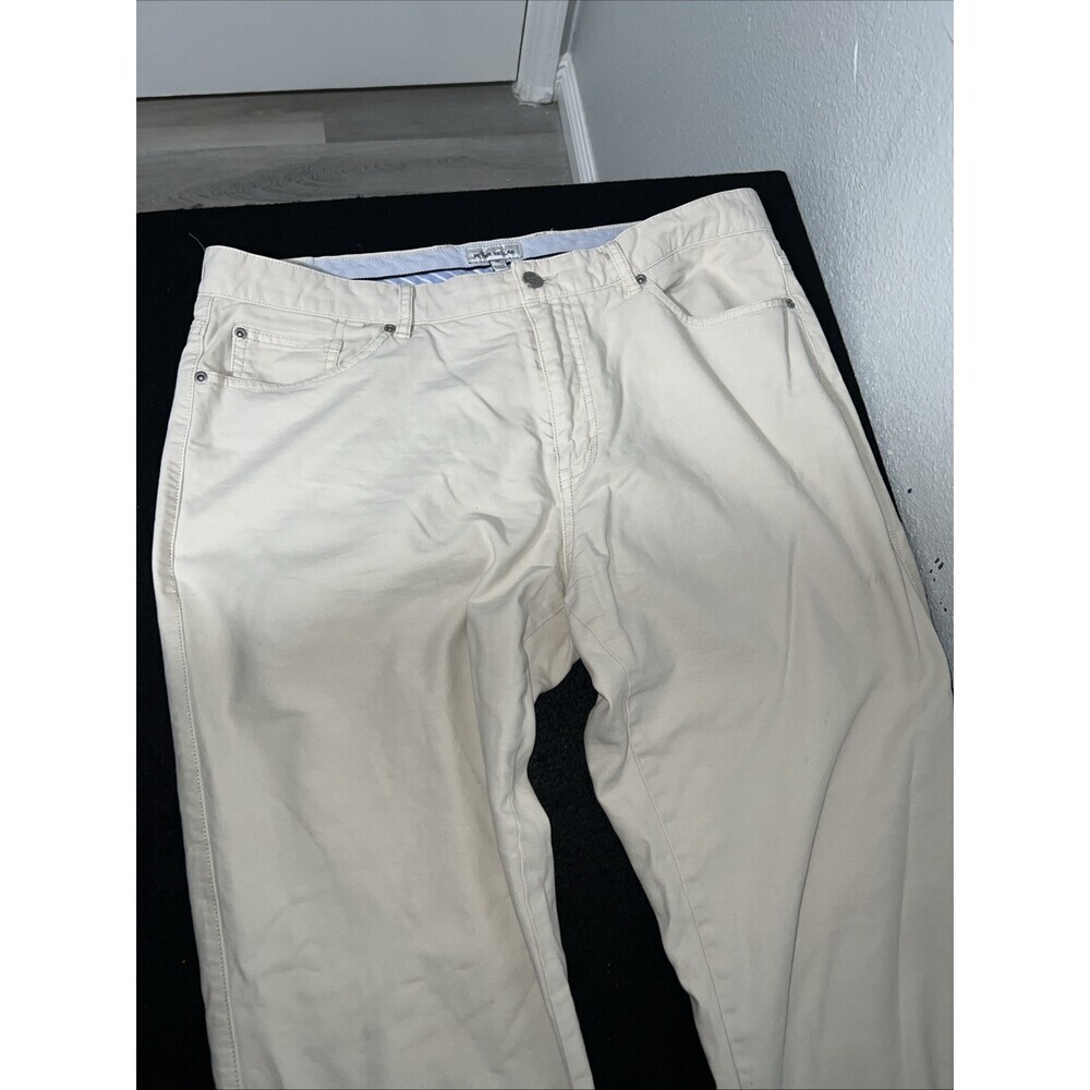 Peter Millar Pants Mens 38x29 Beige Signature Sateen 5 Pocket Classic Stretch